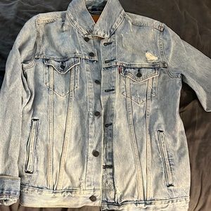 Distressed over size Jean jacket - worn less than 5x